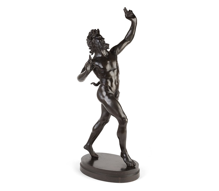 AFTER THE ANTIQUE, LARGE BRONZE FIGURE OF THE DANCING FAUN